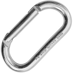 MOUSQUETON OVAL ACIER DOIGT DROIT POLI