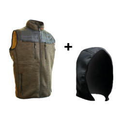 PROTOS GILET SANS MANCHE TEDDY HOMME AVEC CAPUCHE