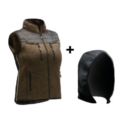 PROTOS GILET SANS MANCHE TEDDY FEMME AVEC CAPUCHE