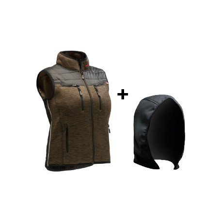 PROTOS GILET SANS MANCHE TEDDY FEMME AVEC CAPUCHE