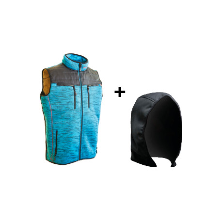 PROTOS GILET SANS MANCHE TEDDY HOMME AVEC CAPUCHE