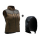 PROTOS GILET SANS MANCHE TEDDY FEMME AVEC CAPUCHE