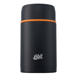 Thermos classique Ã&nbsp; nourriture noir avec couverts 1000ml
